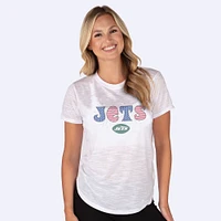 Women's Concepts Sport  White New York Jets Infuse Lightweight Slub Knit Top