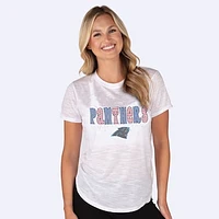 Women's Concepts Sport  White Carolina Panthers Infuse Lightweight Slub Knit Top