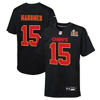 Youth Nike Patrick Mahomes Carbon Black Kansas City Chiefs Super Bowl LIX Fashion Game Player Jersey