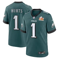 Men's Nike Jalen Hurts Midnight Green Philadelphia Eagles Super Bowl LIX Game Player Jersey