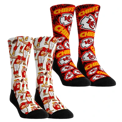 Youth Rock Em Socks Travis Kelce Kansas City Chiefs 2-Pack No Look Pass Crew Socks Set