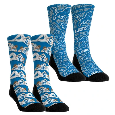 Youth Rock Em Socks Jake Bates Detroit Lions 2-Pack Reverse Hurdle Crew Socks Set
