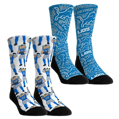 Youth Rock Em Socks Alex Anzalone Detroit Lions 2-Pack Reverse Hurdle Crew Socks Set