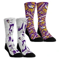 Youth Rock Em Socks Camryn Bynum Minnesota Vikings 2-Pack Reverse Hurdle Crew Socks Set