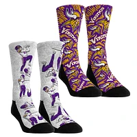 Youth Rock Em Socks Camryn Bynum Minnesota Vikings 2-Pack Reverse Hurdle Crew Socks Set