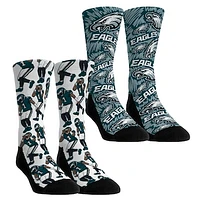 Youth Rock Em Socks Jalen Hurts Philadelphia Eagles 2-Pack Reverse Hurdle Crew Socks Set