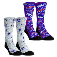 Youth Rock Em Socks Josh Allen Buffalo Bills 2-Pack Reverse Hurdle Crew Socks Set