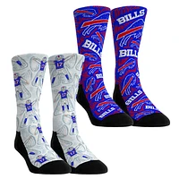 Youth Rock Em Socks Josh Allen Buffalo Bills 2-Pack Reverse Hurdle Crew Socks Set