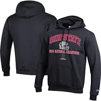 Men's Champion Black Ohio State Buckeyes College Football Playoff 2024 National Champions Helmet Pullover Hoodie