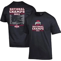 Men's Champion Black Ohio State Buckeyes College Football Playoff 2024 National Champions Schedule T-Shirt