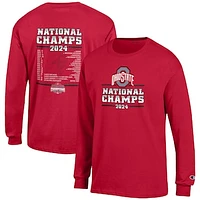 Men's Champion Scarlet Ohio State Buckeyes College Football Playoff 2024 National Champions Long Sleeve T-Shirt