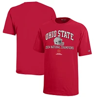 Youth Champion  Scarlet Ohio State Buckeyes College Football Playoff 2024 National Champions T-Shirt