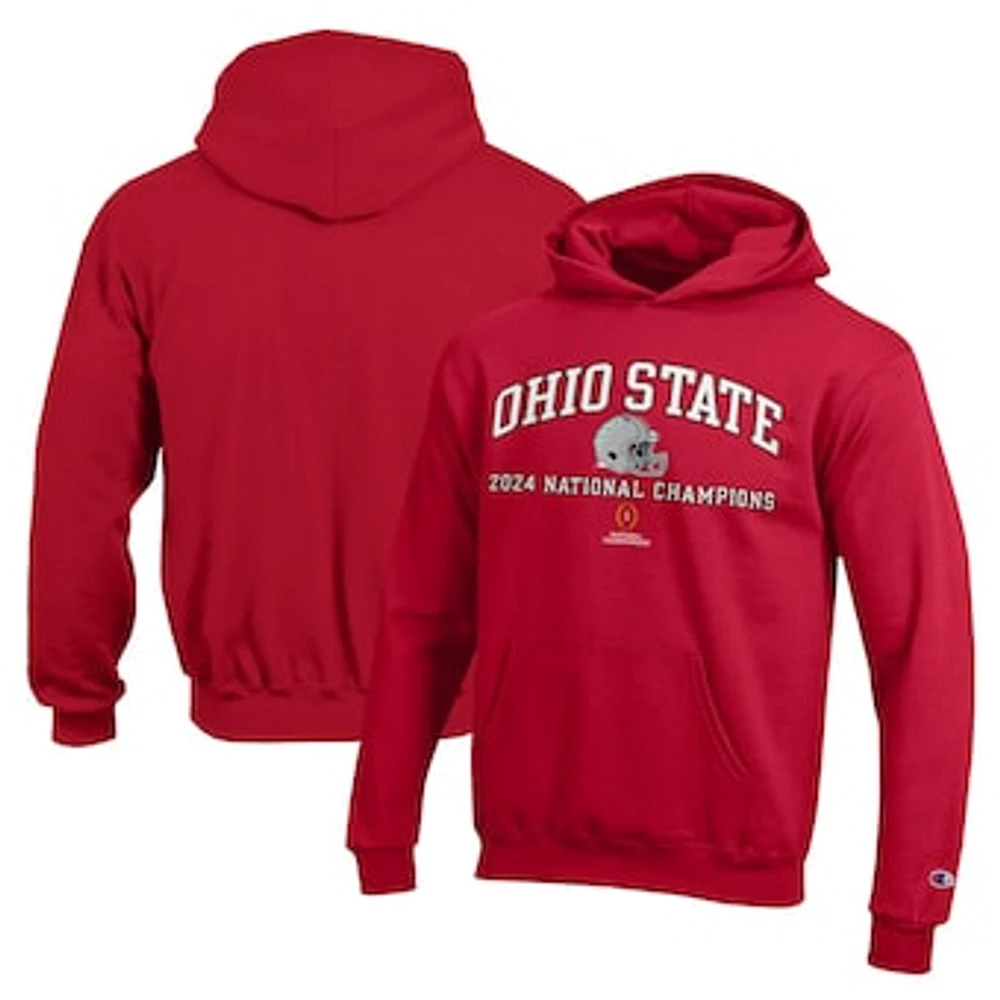 Youth Champion  Scarlet Ohio State Buckeyes College Football Playoff 2024 National Champions Pullover Hoodie