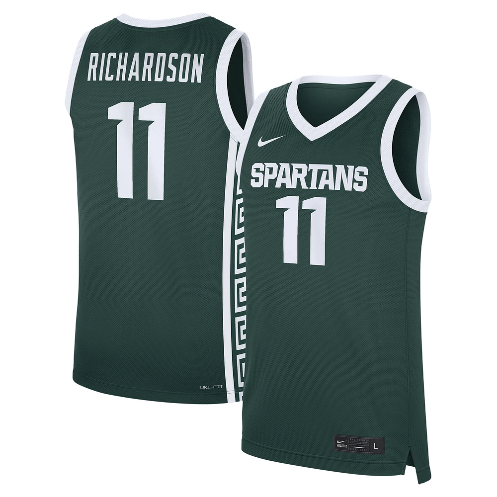 Men's Nike Jase Richardson Green Michigan State Spartans Replica Basketball Jersey