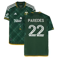 Cristhian Paredes Portland Timbers Autographed Match-Used #22 Green adidas Jersey from the 2024 MLS Season - Size M