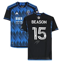 Tanner Beason San Jose Earthquakes Autographed Match-Used #15 Blue/Black adidas Jersey from the 2024 MLS Season - Size M