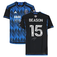 Tanner Beason San Jose Earthquakes Autographed Match-Used #15 Blue/Black adidas Jersey from the 2024 MLS Season - Size M