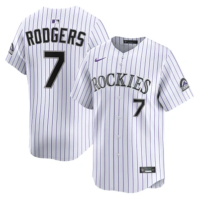 Men's Nike Brendan Rodgers White Colorado Rockies Home Limited Player Jersey