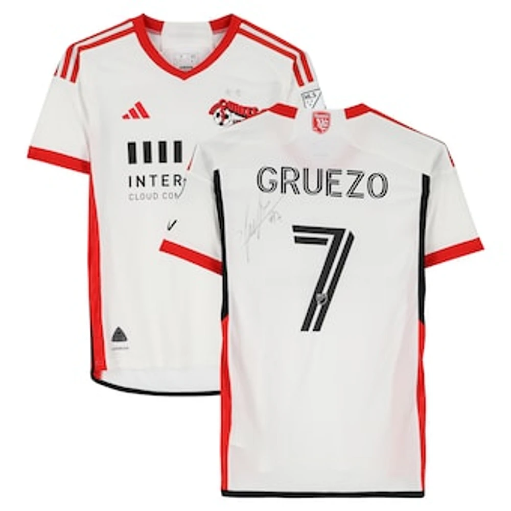 Carlos Gruezo San Jose Earthquakes Autographed Match-Used #7 White adidas Jersey from the 2024 MLS Season - Size S