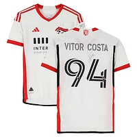 Vitor Costa de Brito San Jose Earthquakes Autographed Match-Used #94 White adidas Jersey from the 2024 MLS Season - Size S