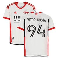 Vitor Costa de Brito San Jose Earthquakes Autographed Match-Used #94 White adidas Jersey from the 2024 MLS Season - Size S