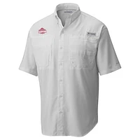 Men's Columbia Ohio State Buckeyes College Football Playoff 2024 National Champions Omni-Wick Tamiami Short Sleeve Button-Down Shirt