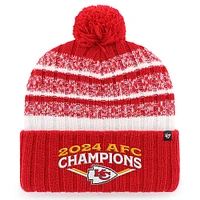 Men's '47 Red Kansas City Chiefs 2024 AFC Champions Tavern Cuffed Knit Hat with Pom