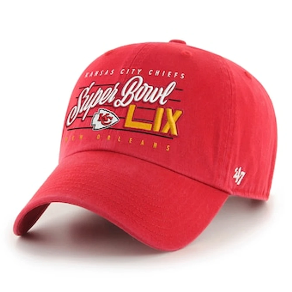 Men's '47 Red Kansas City Chiefs Super Bowl LIX Clean Up Adjustable Hat