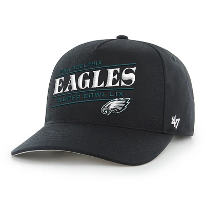 Men's '47 Black Philadelphia Eagles Super Bowl LIX Hitch Adjustable Hat