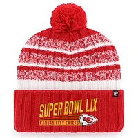 Men's '47 Red Kansas City Chiefs Super Bowl LIX Tavern Cuffed Knit Hat with Pom