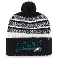 Men's '47 Black Philadelphia Eagles Super Bowl LIX Tavern Cuffed Knit Hat with Pom