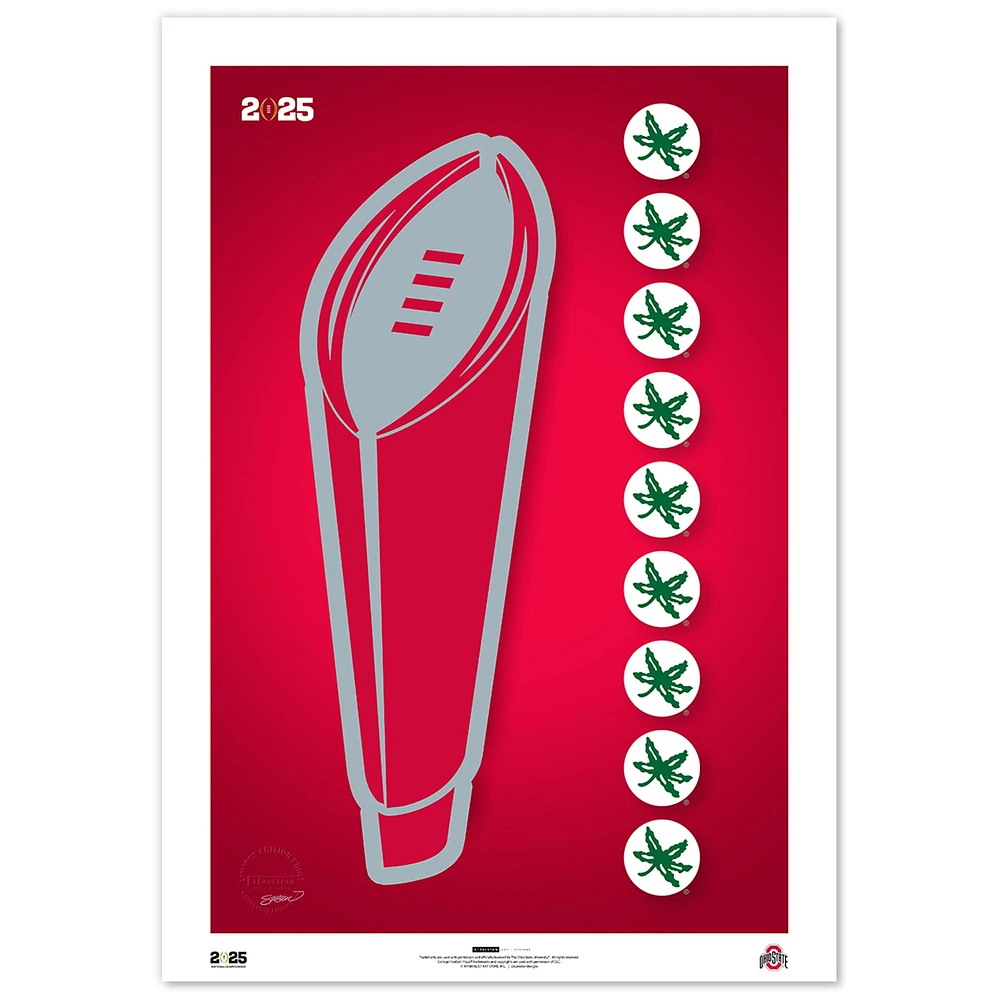 Ohio State Buckeyes 2025 College Football Playoff National Championship Game 24" x 36" Minimalist Limited Edition Fine Art Print