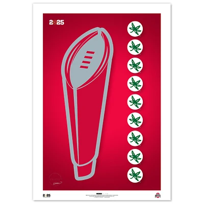 Ohio State Buckeyes 2025 College Football Playoff National Championship Game 24" x 36" Minimalist Limited Edition Fine Art Print