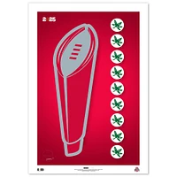 Ohio State Buckeyes 2025 College Football Playoff National Championship Game 24" x 36" Minimalist Limited Edition Fine Art Print