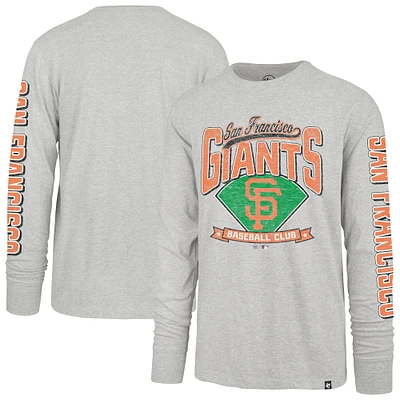 Men's '47  Gray San Francisco Giants Big & Tall Distressed Franklin Long Sleeve T-Shirt