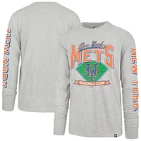 Men's '47  Gray New York Mets Big & Tall Distressed Franklin Long Sleeve T-Shirt