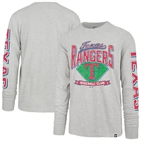 Men's '47  Gray Texas Rangers Big & Tall Distressed Franklin Long Sleeve T-Shirt