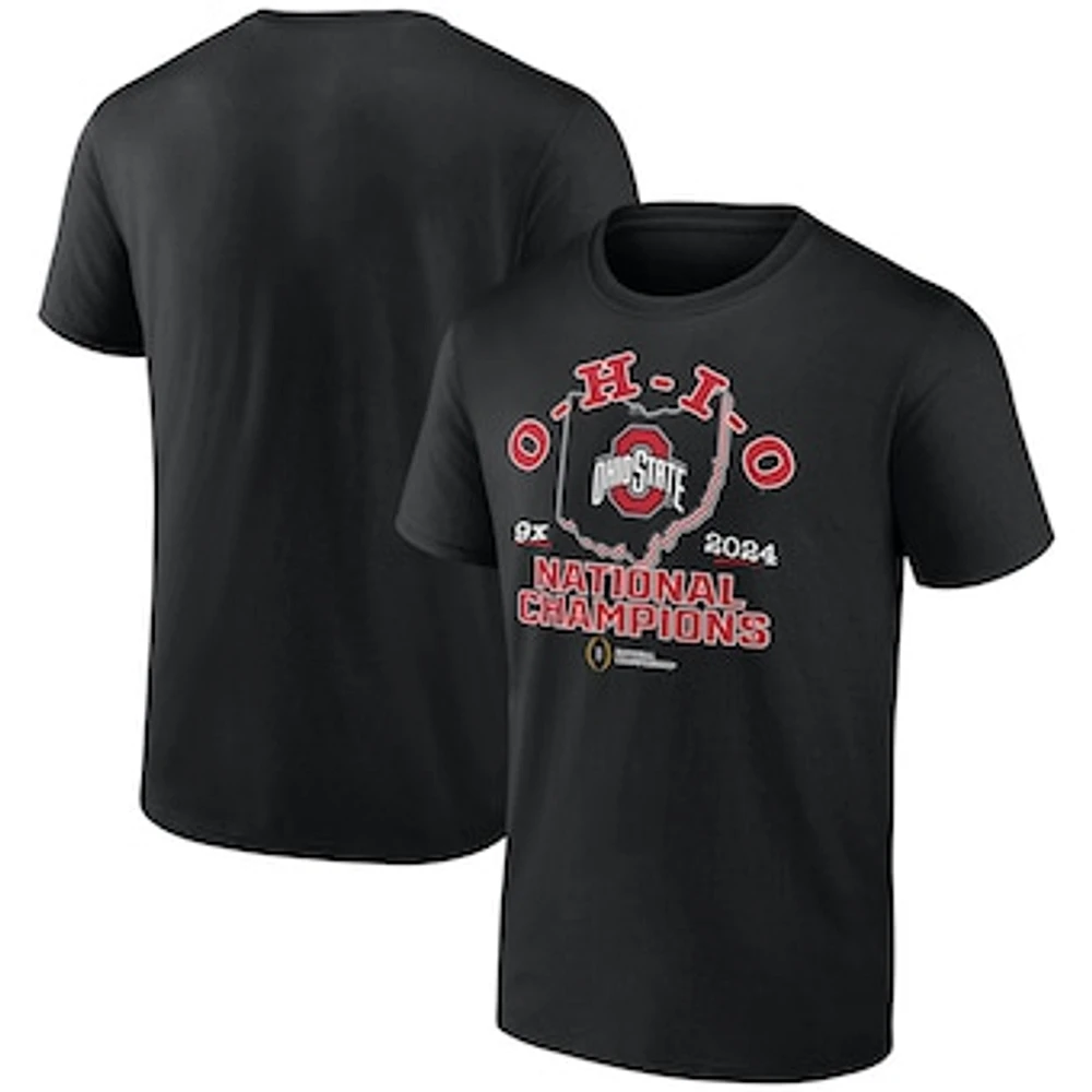 Men's Fanatics Black Ohio State Buckeyes College Football Playoff 2024 National Champions T-Shirt