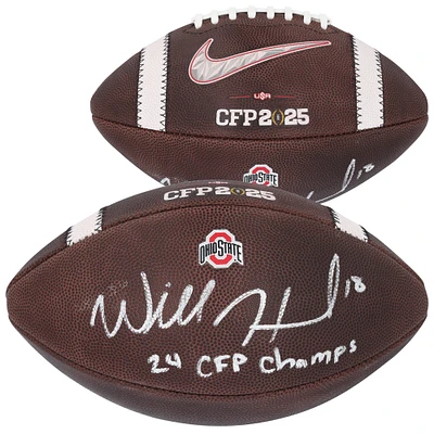 Will Howard Ohio State Buckeyes Autographed 2024 College Football Playoff National Champions Nike CFP Football with "24 CFP Champs" Inscription