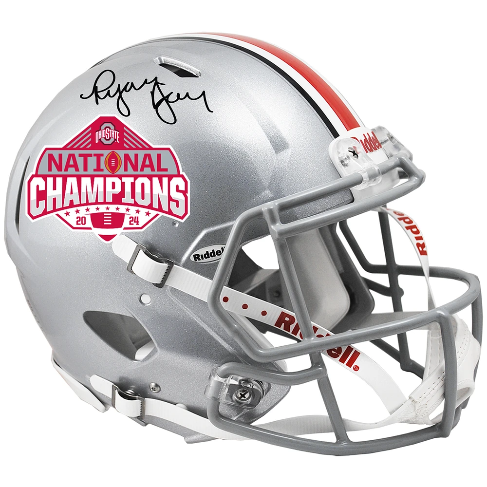 Ryan Day Ohio State Buckeyes Autographed 2024 College Football Playoff National Champions Logo Riddell Speed Authentic Helmet