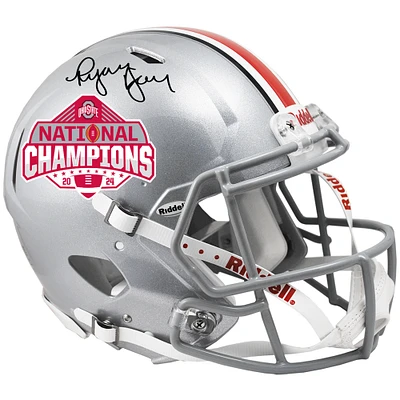 Ryan Day Ohio State Buckeyes Autographed 2024 College Football Playoff National Champions Logo Riddell Speed Authentic Helmet