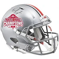 Emeka Egbuka Ohio State Buckeyes Autographed 2024 College Football Playoff National Champions Logo Riddell Speed Authentic Helmet