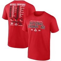 Men's Fanatics Scarlet Ohio State Buckeyes College Football Playoff 2024 National Champions Big & Tall Schedule T-Shirt