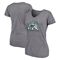 Women's Fanatics Heather Charcoal Philadelphia Eagles Super Bowl LIX Plus Our Pastime V-Neck T-Shirt