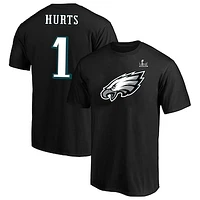 Men's Fanatics Jalen Hurts Black Philadelphia Eagles Super Bowl LIX Big & Tall Player Name Number T-Shirt