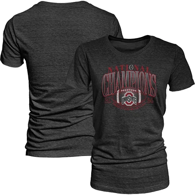 Women's Blue 84 Black Ohio State Buckeyes College Football Playoff 2024 National Champions Ace Slot Tri-Blend T-Shirt