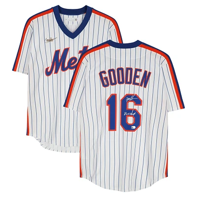 Dwight Gooden New York Mets Autographed White Nike Cooperstown Replica Jersey with "86 WS Champs" Inscription