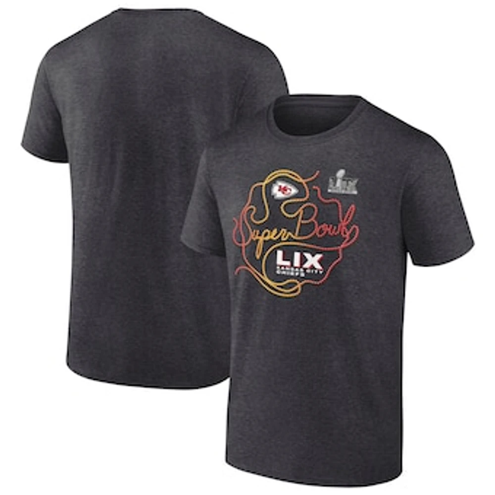 Men's Fanatics  Heather Charcoal Kansas City Chiefs Super Bowl LIX Big & Tall Local T-Shirt