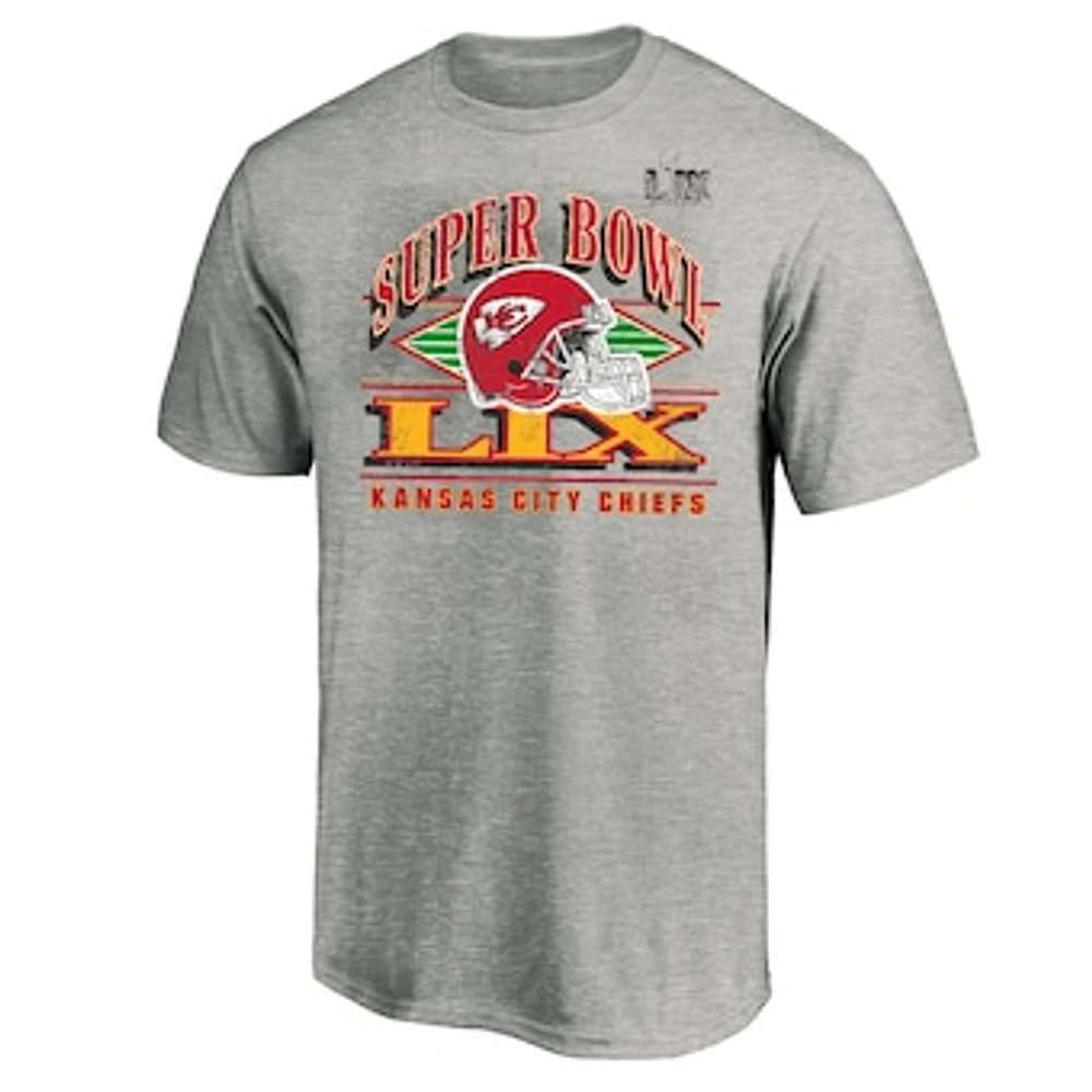 Men's Fanatics  Heather Gray Kansas City Chiefs Super Bowl LIX Big & Tall Our Pastime T-Shirt