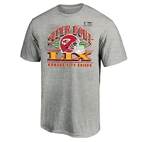 Men's Fanatics  Heather Gray Kansas City Chiefs Super Bowl LIX Big & Tall Our Pastime T-Shirt